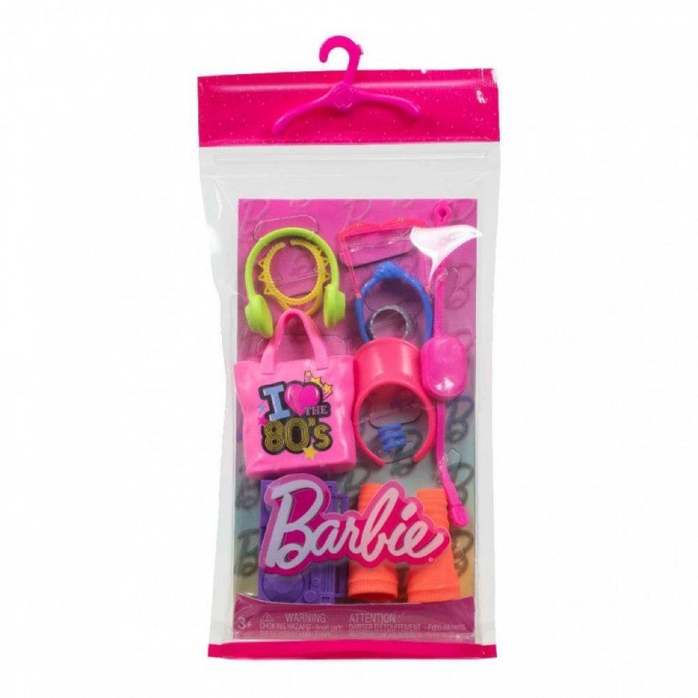 Mattel Barbie: Rózsaszín Táska Imádom a 80-as Éveket Kiegészítők (HWV74)