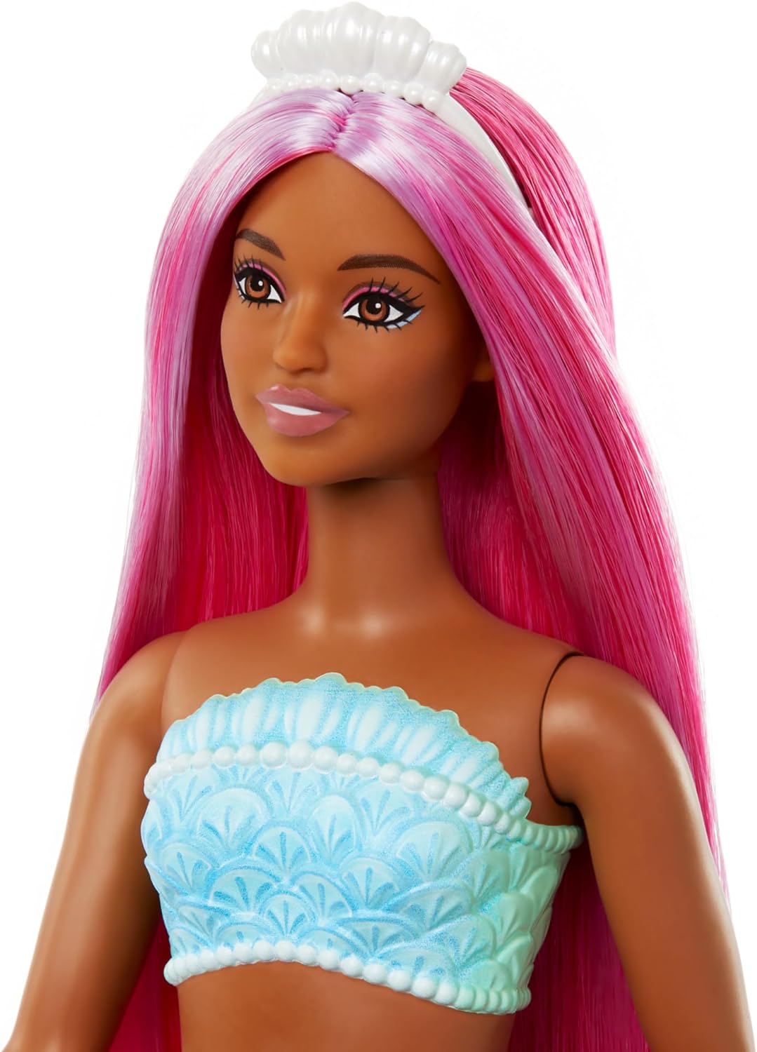 Mattel Barbie Dreamtopia: Narancssárga sellő - Sötét bőrű baba (HRR04)