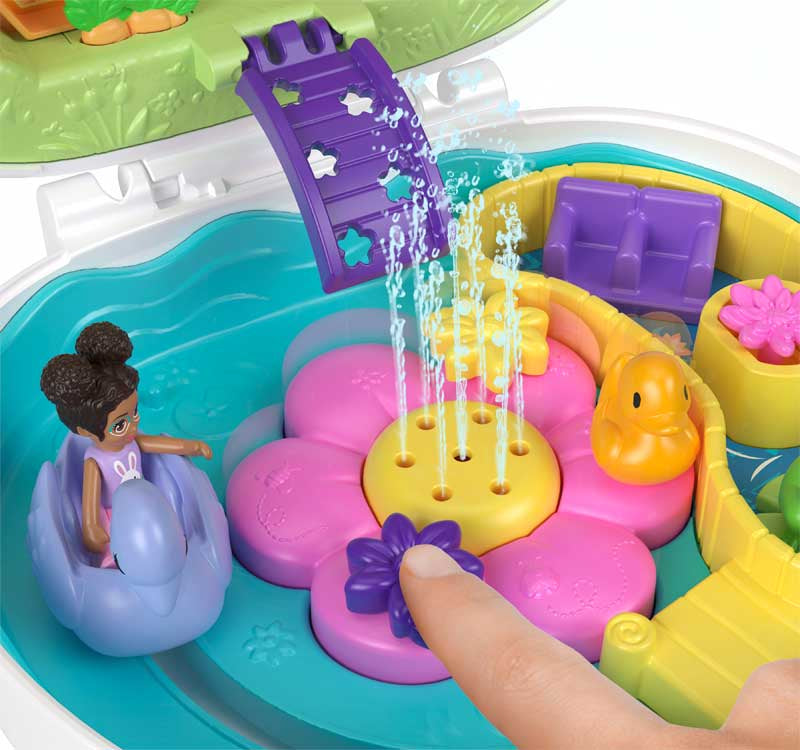 Mattel Polly Pocket: Virágoskert - Kompakt nyuszival (HKV36)