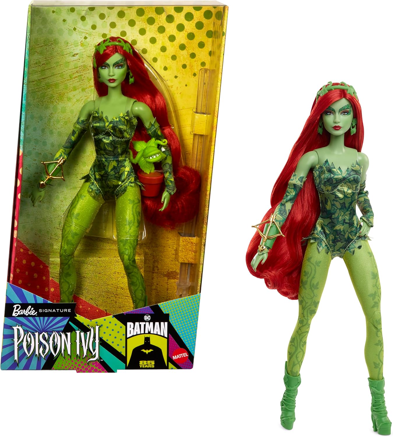 Mattel Barbie Signature DC: Batman 85 év - Poison Ivy baba (HRM51)