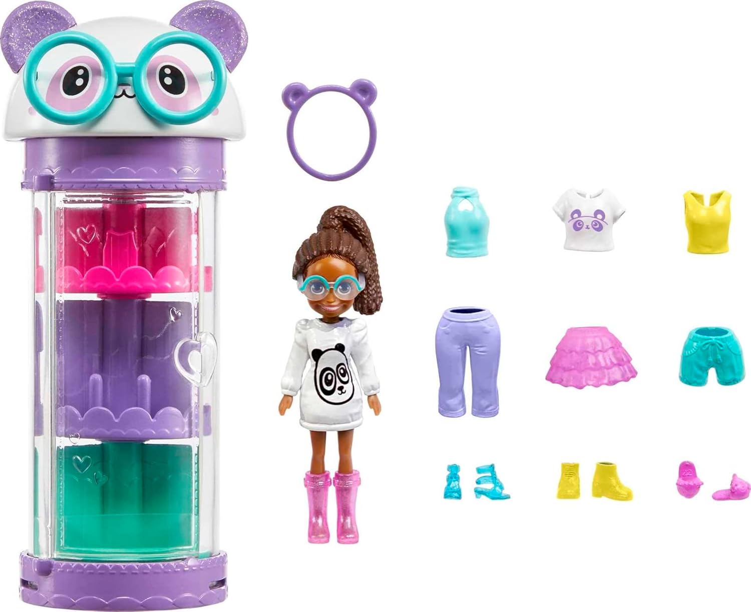Mattel Polly Pocket - Divatos dobozos szekrény panda témában (HKW05)