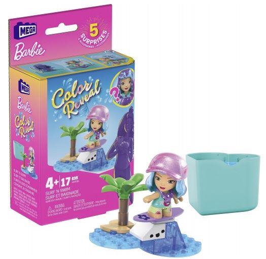 Mattel Mega Bloks Barbie - Mikro-lutka za surfanje in plavanje (HHP86)