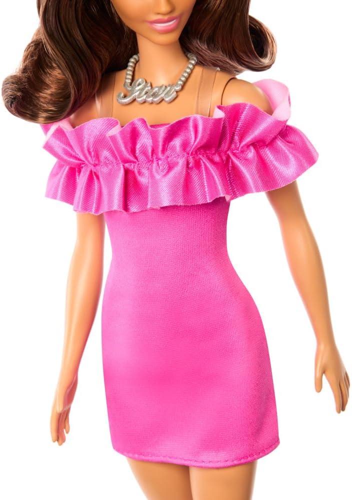 Mattel Barbie: 65 Inspiring Stories 1997 - Fashionistas Lutka z Rjavimi Lasmi in Roza Obleko (HRH15)