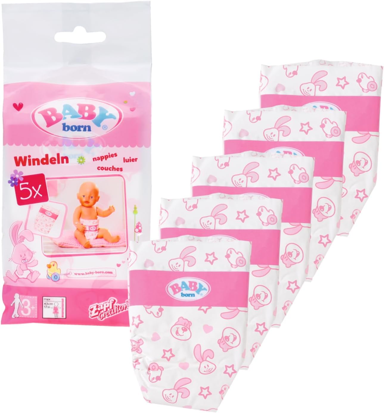 Zapf Creation: Baby Born - Pelenkák (5 darab) (826508-116718)