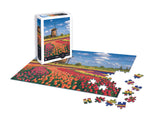 Puzzle 1000 darab - Tájkép - Tulipánmezők - Hollandia