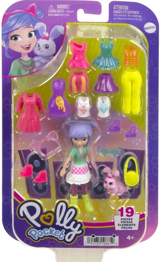 Mattel Polly Pocket - Baba a reggeli sétához a házi kedvenccel (HKV94)
