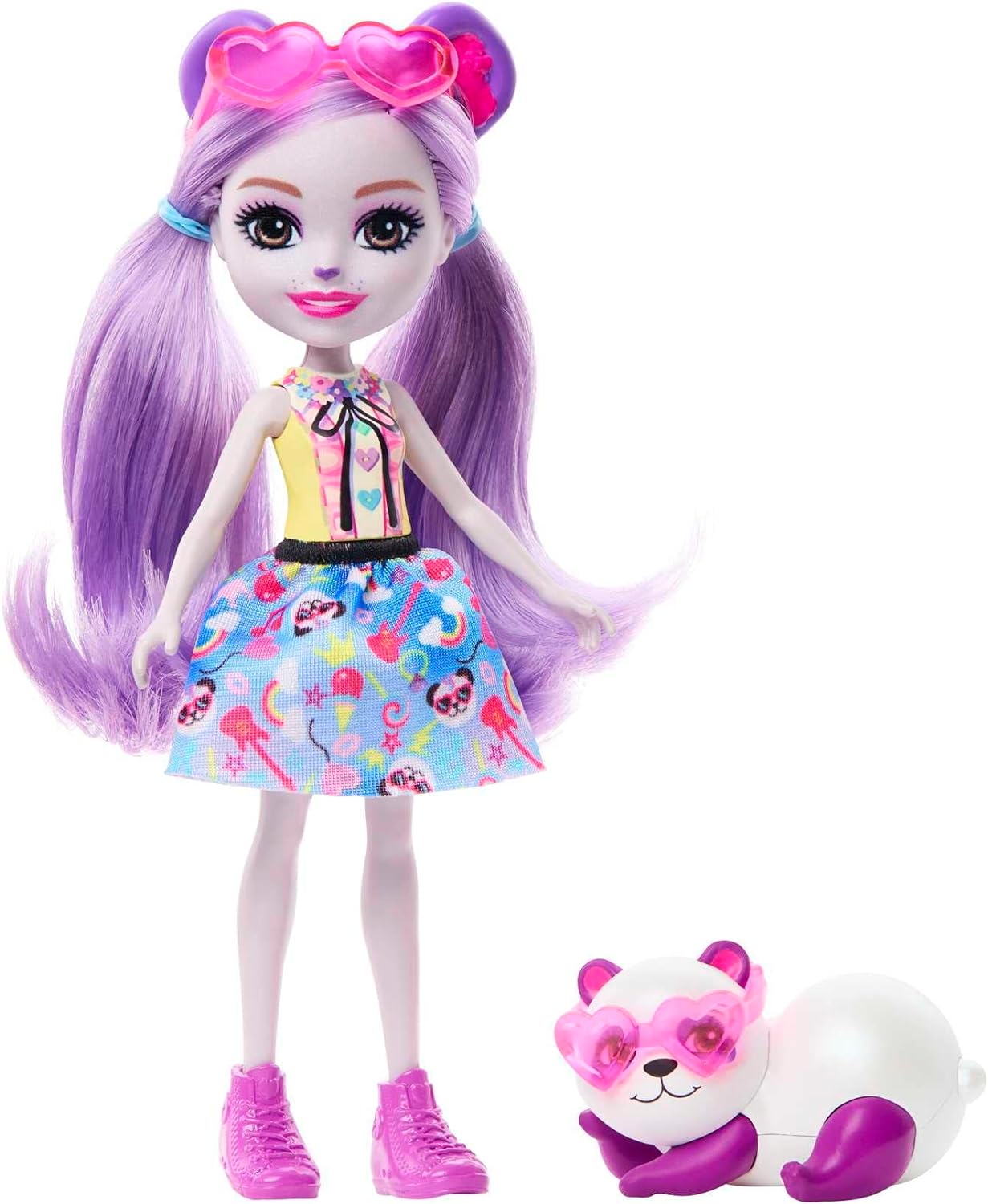 Mattel Enchantimals: Csillogó buli - Pemma Panda baba & Clamber (HNT58)