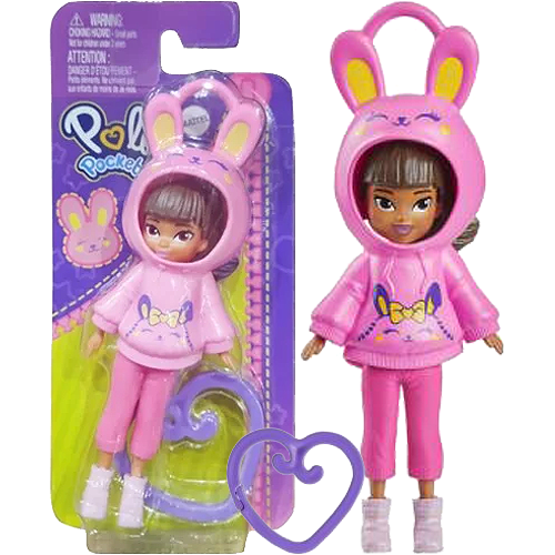 Mattel Polly Pocket: Nyuszifüles Kapucnis Baba (HRD63)
