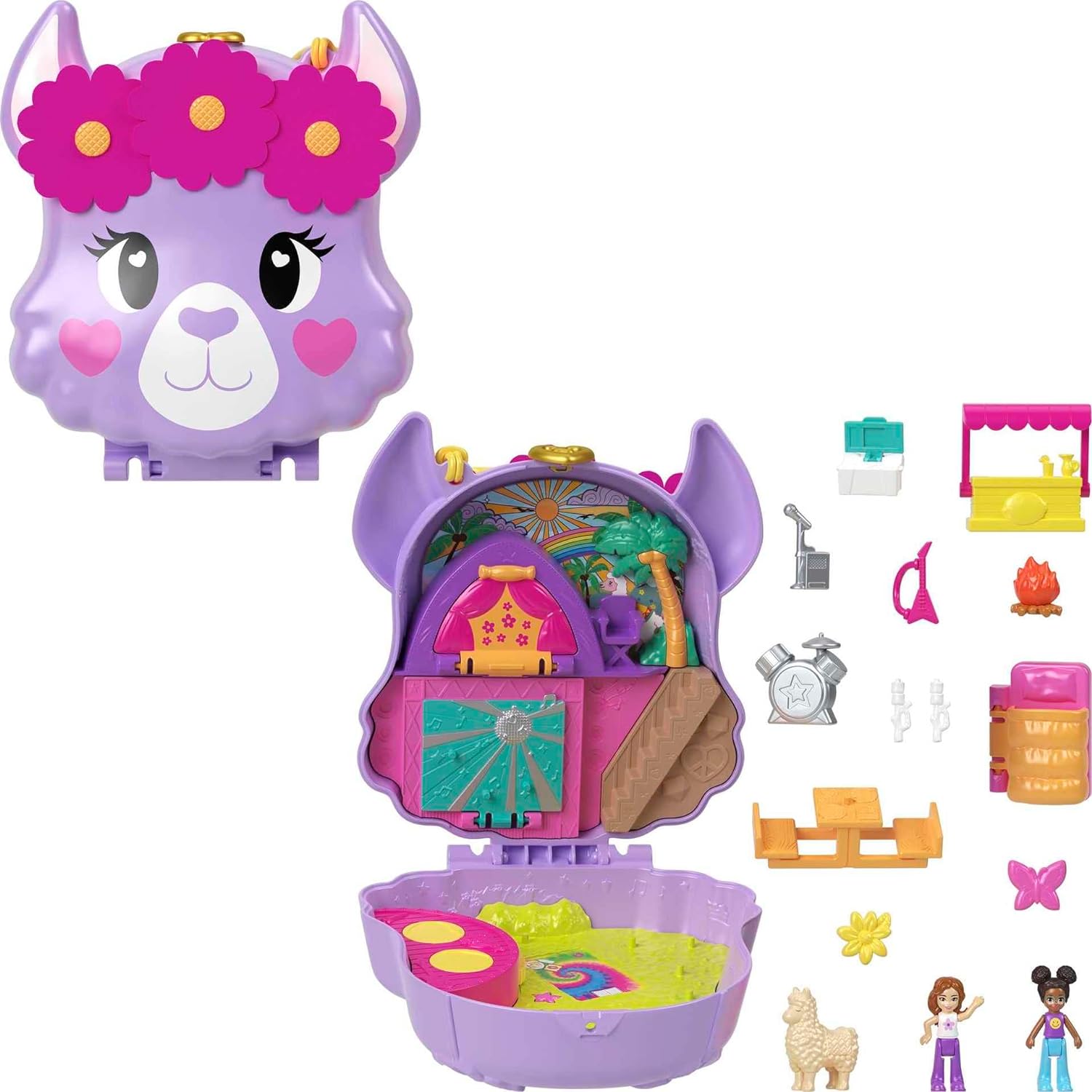 Mattel Polly Pocket - Kempingezés és láma (HKV33)