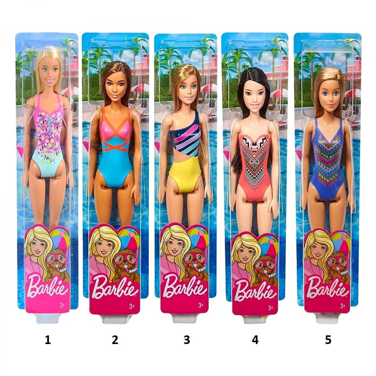 Barbie Plažne Lutke, raznolike barve (DWJ99)