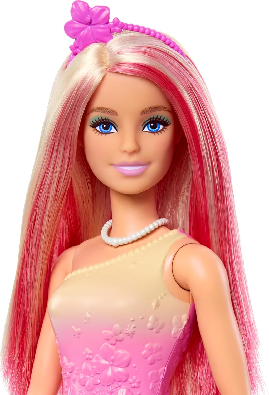 Mattel Barbie - Lutka z blond/roza lasmi (HRR08)